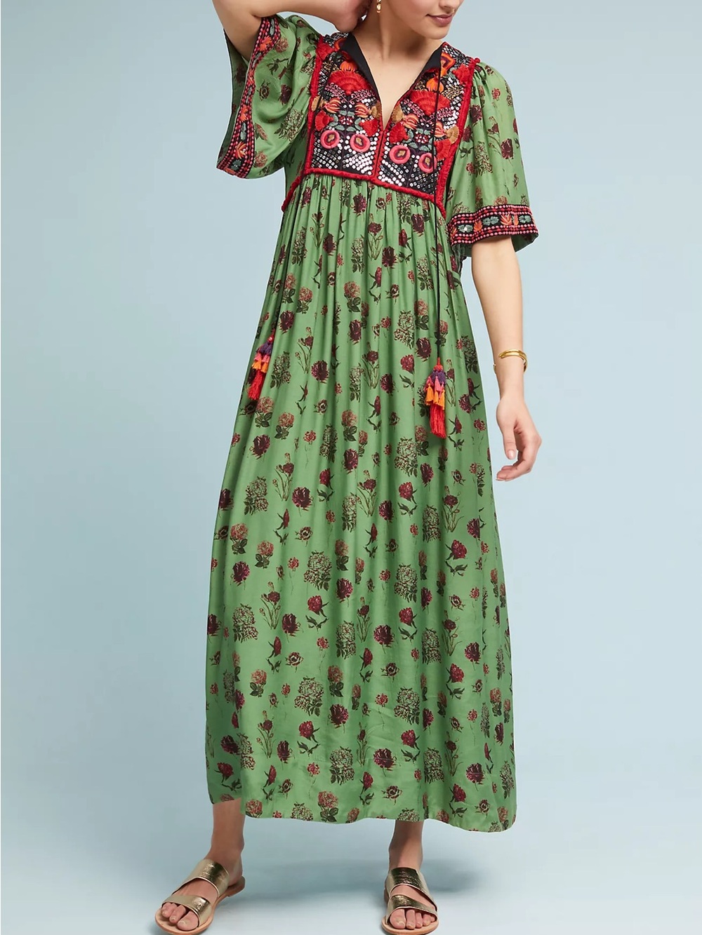 Verb by Pallavi Singhee • Basil Embroidered Maxi Dress